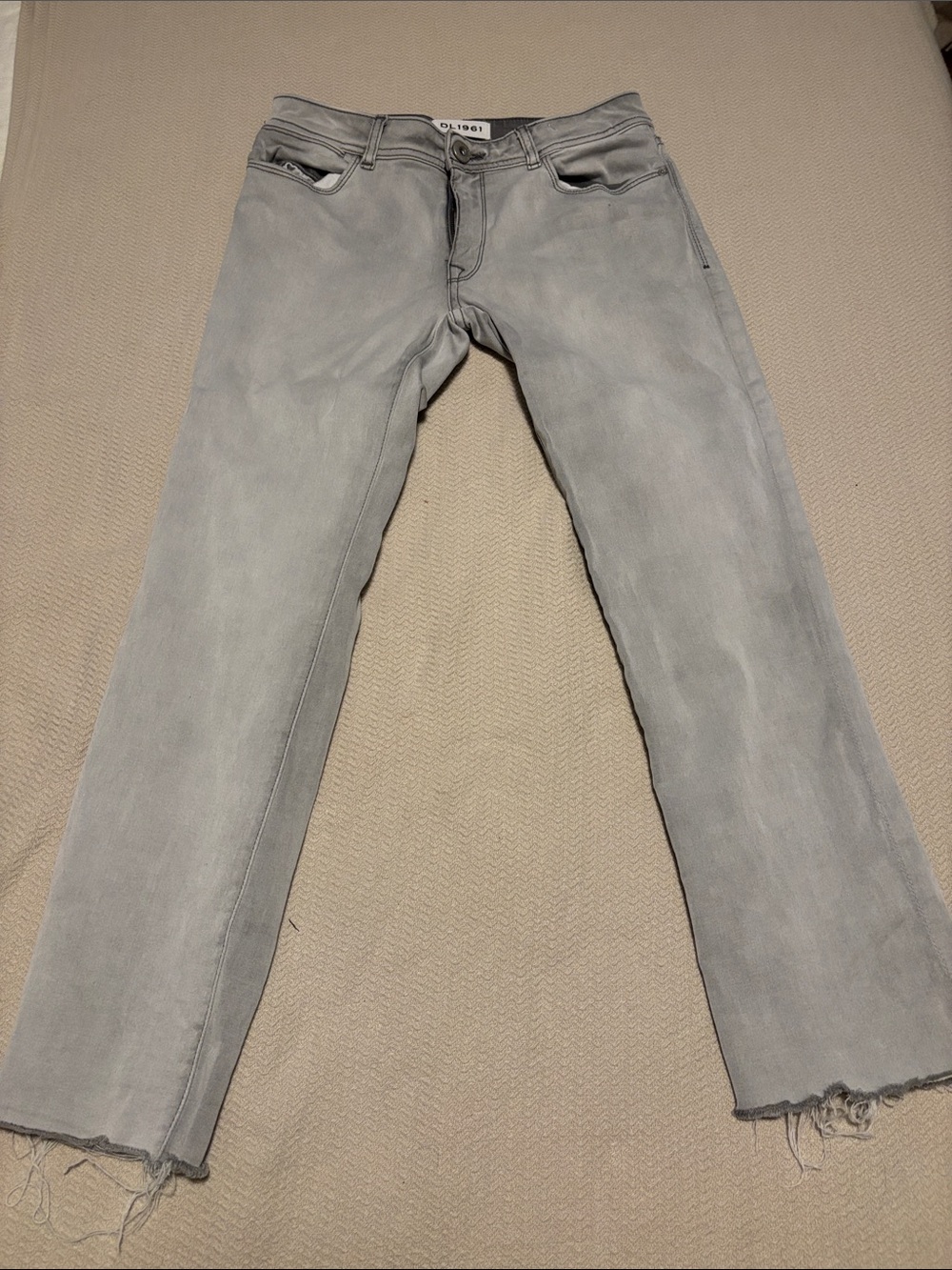 DL1961 Women’s Straight Jeans in Light Grey